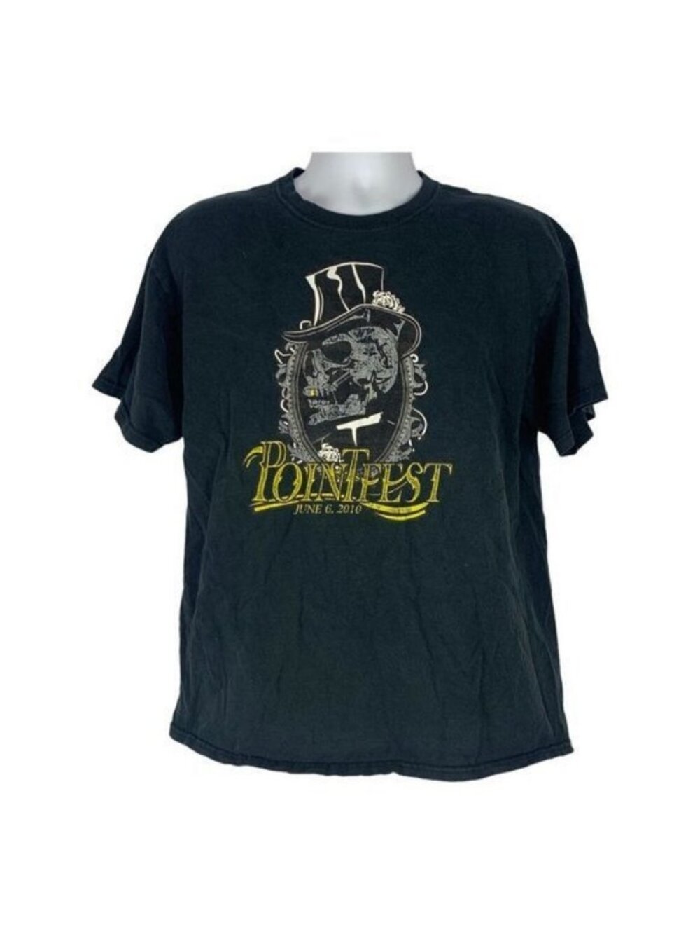 Gildan Pointfest 2010 Mens Large Black Cotton Graphic T-Shirt Pre-Owned